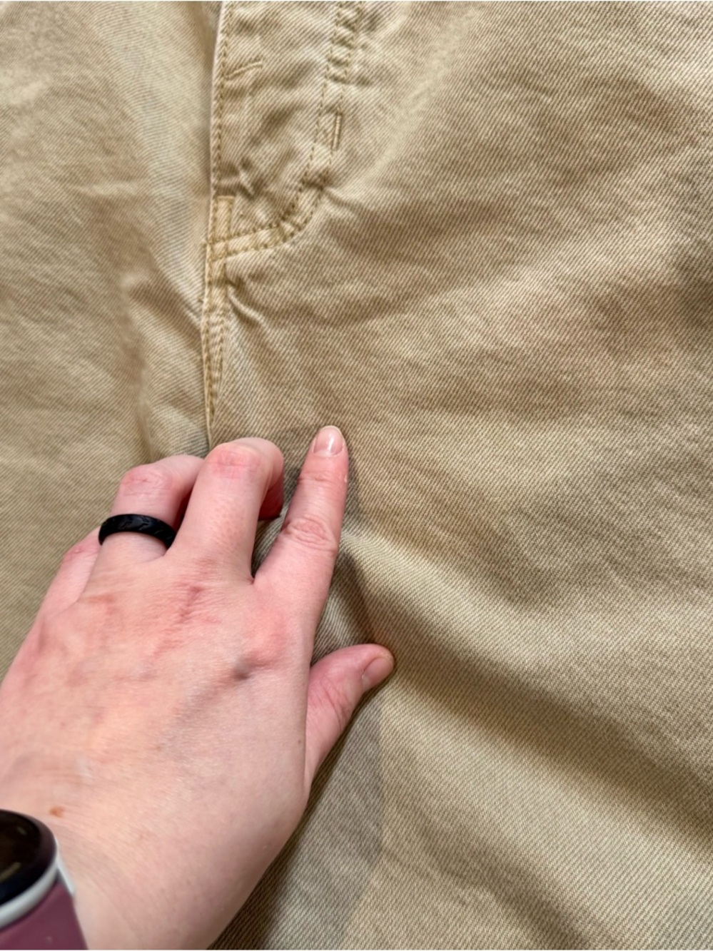 We The Free Good Luck Barrel Jeans Taupe Khaki size 30 GUC (see flaws) - Picture 5 of 7